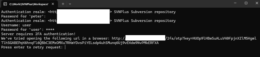 SVN 2FA Authentication Screenshot