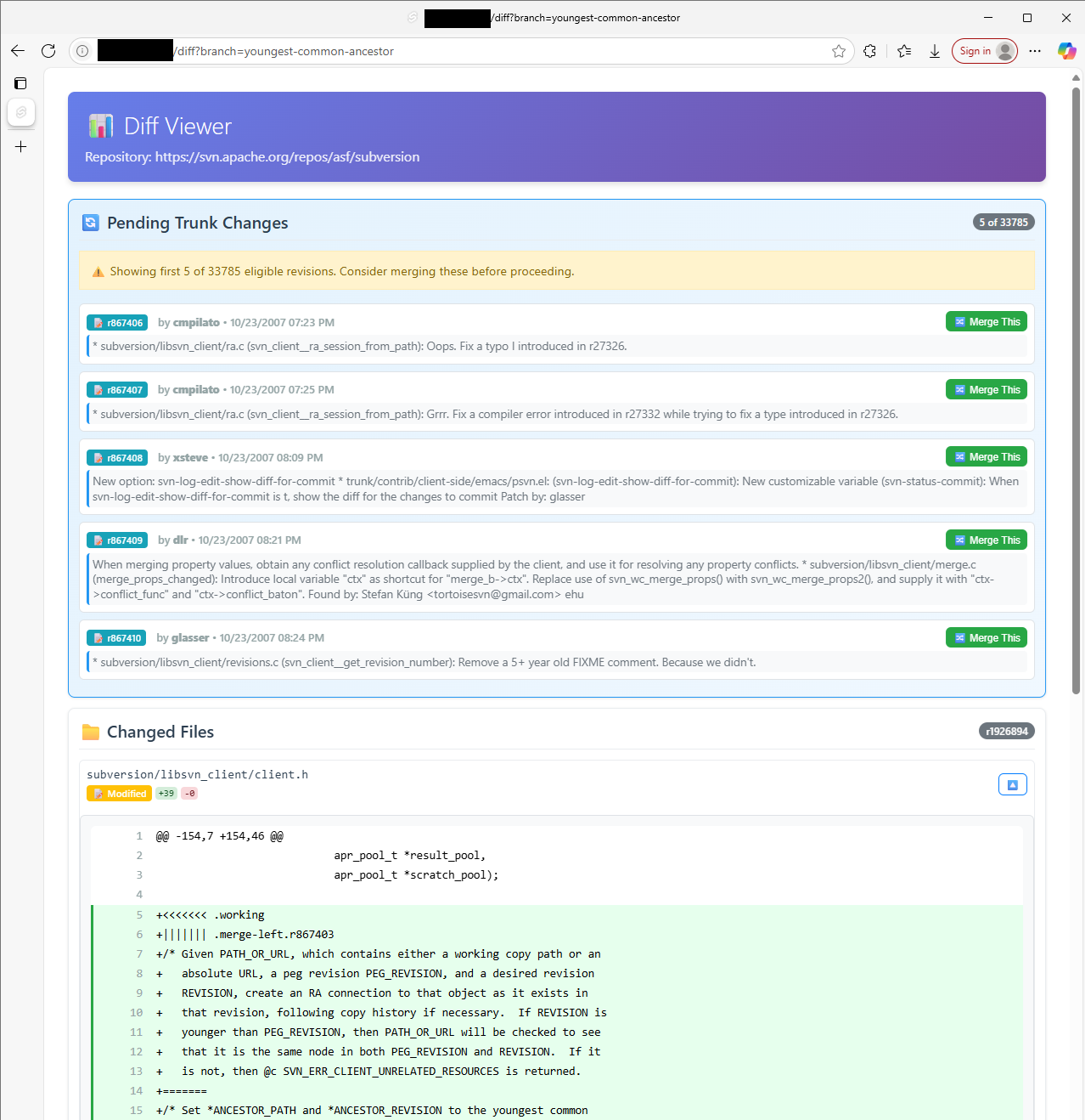 SVNPlus Diff Review Interface